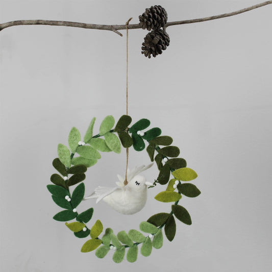 Wreath with Dove, Felt Set Of 4 By HomArt | Wreath | Modishstore