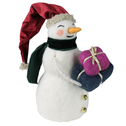 Snowman with Gifts, Felt Set Of 4 By HomArt | Ornaments | Modishstore