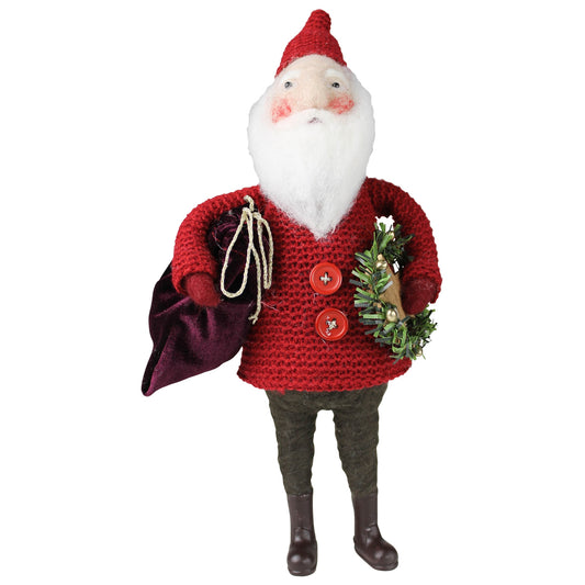 Santa with Bag and Wreath, Felt Set Of 4 By HomArt | Ornaments | Modishstore