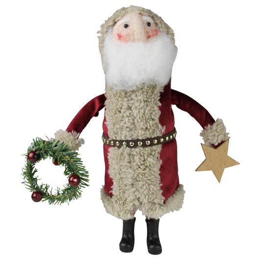 Santa with Wreath and Star, Felt Set Of 4 By HomArt | Ornaments | Modishstore