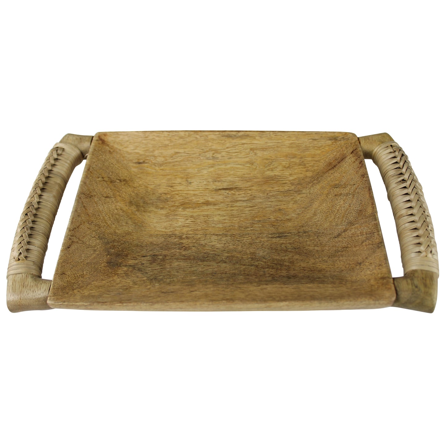 Kota Tray, Wood with Rattan Handles Set Of 4 By HomArt | Decorative Trays & Dishes | Modishstore - 4