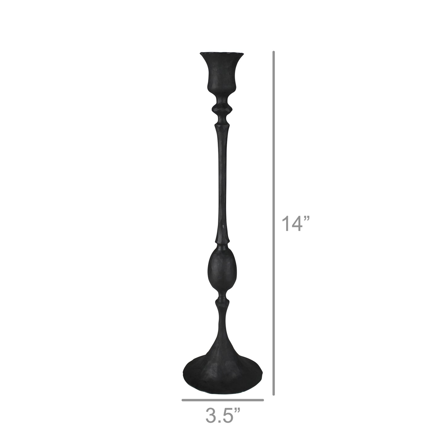 Petro Taper Holder, Black - Medium Set Of 8 By HomArt | Candle Holders | Modishstore - 2