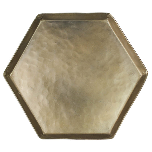 Tulum Tray, Brass - Hexagonal Large Set Of 4 By HomArt | Decorative Trays & Dishes | Modishstore