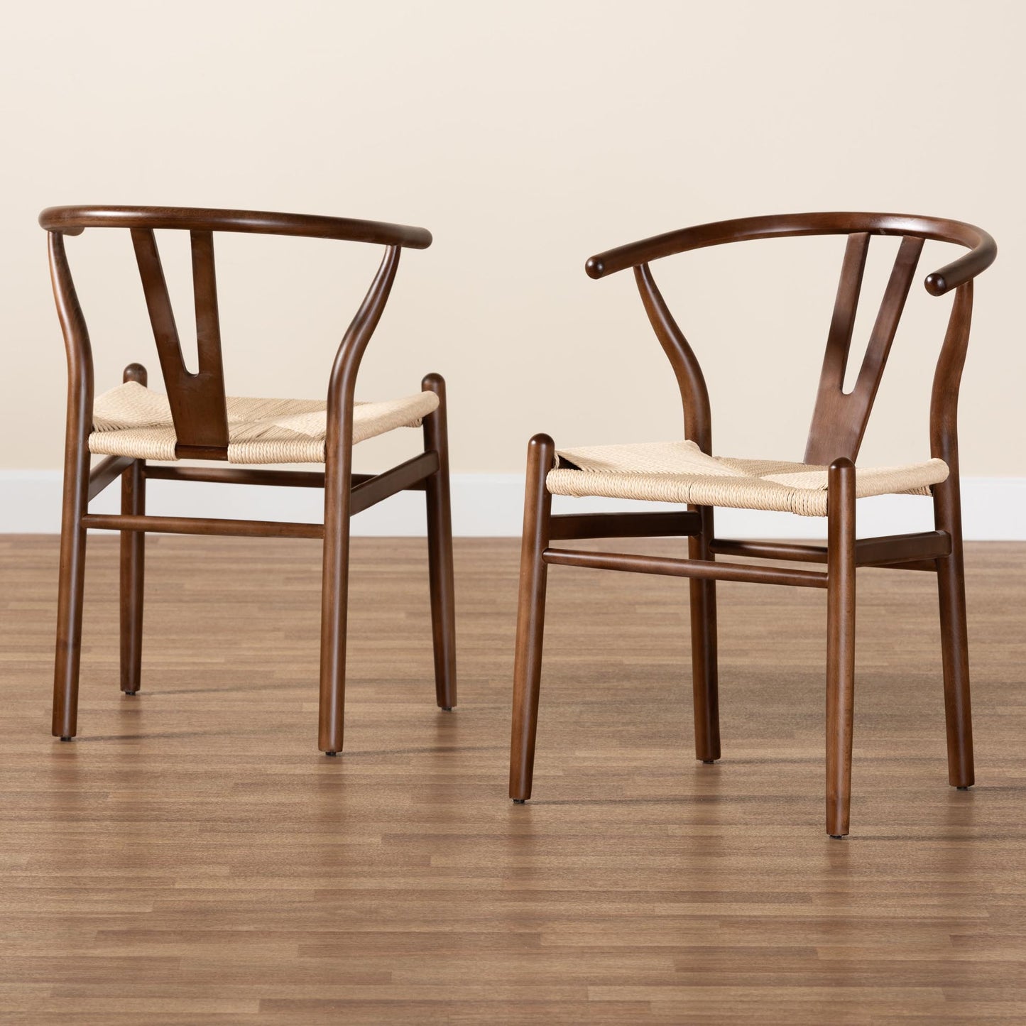 Baxton Studio Paxton Modern Dark Brown Finished Wood 2-Piece Dining Chair Set | Dining Chairs | Modishstore - 9