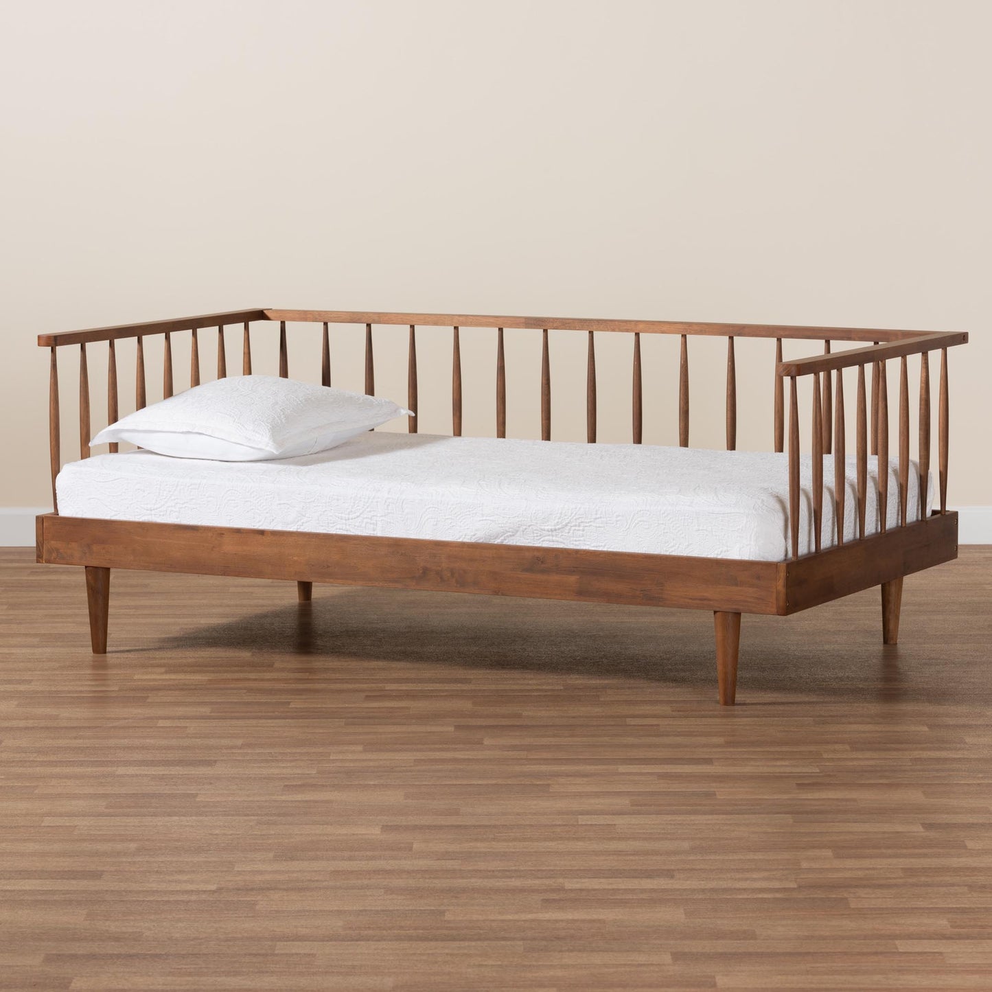 Baxton Studio Matilda Mid-Century Modern Ash Walnut Finished Wood Twin Size Daybed | Daybeds | Modishstore - 9
