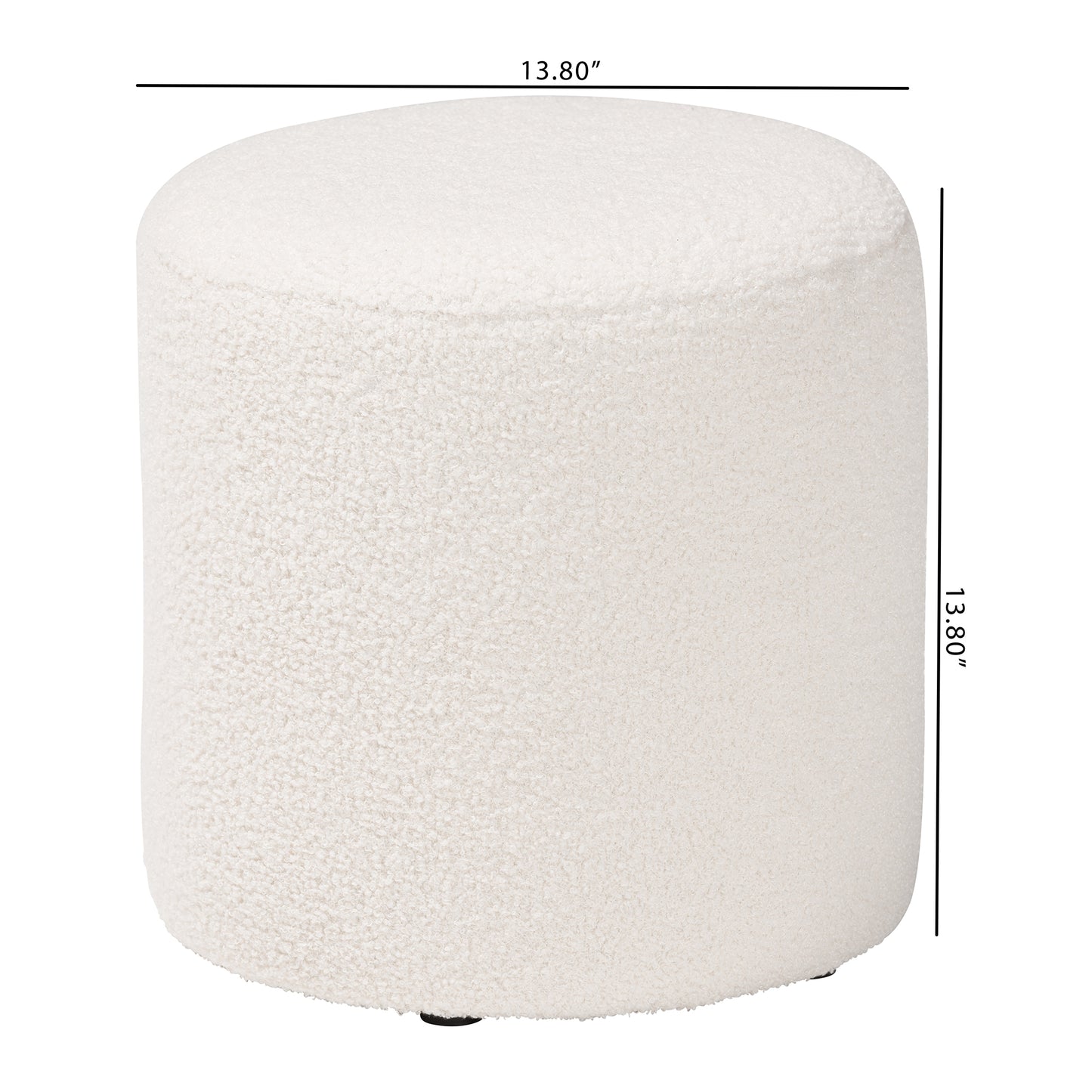 Baxton Studio Tori Modern and Contemporary Ivory Boucle Upholstered Ottoman | Ottomans | Modishstore - 6