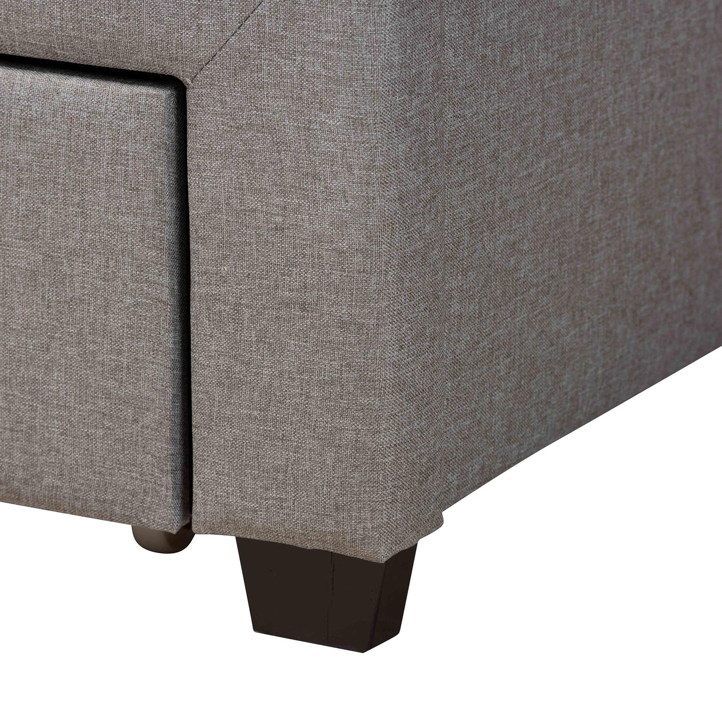 Baxton Studio Braylon Mid-Century Modern Transitional Light Grey Fabric and Dark Brown Finished Wood Full Size 3-Drawer Storage Platform Bed | Beds | Modishstore - 10
