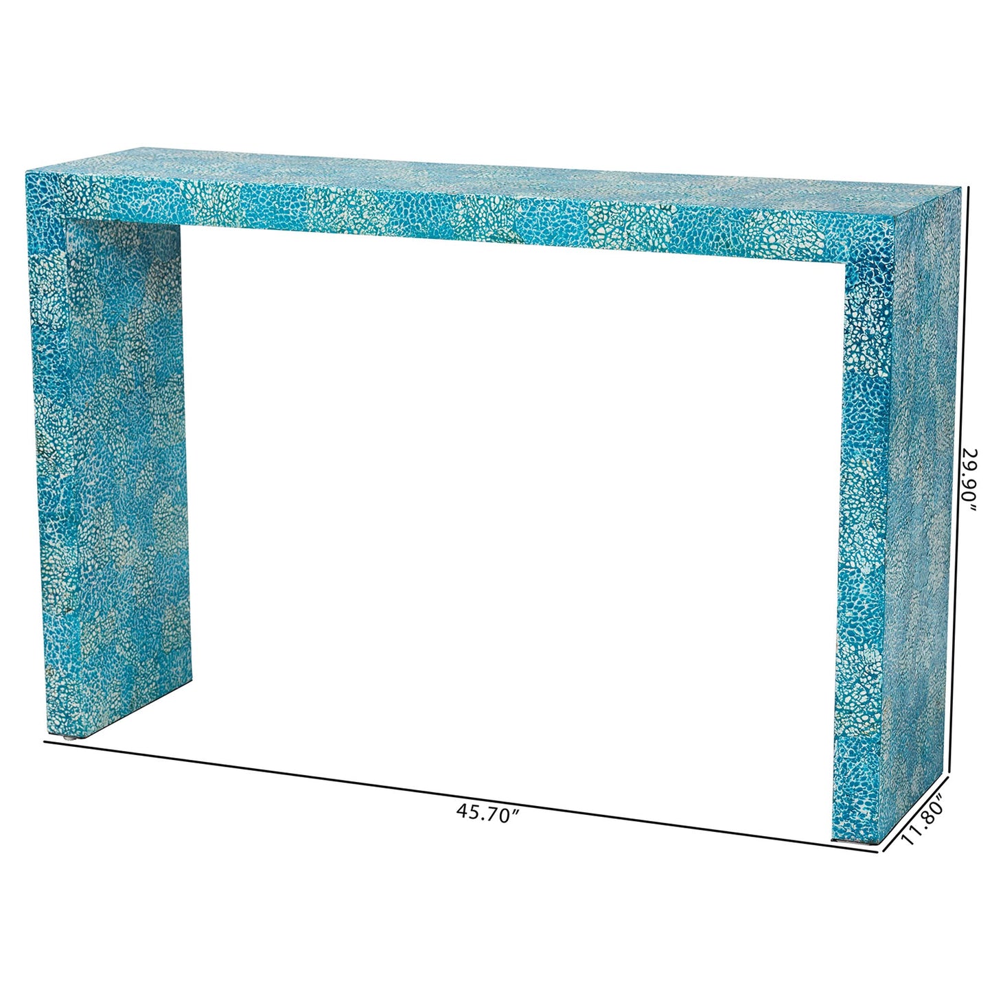 Baxton Studio Veruca Modern Bohemian Blue Mother of Pearl Console Table | Console Tables | Modishstore - 8