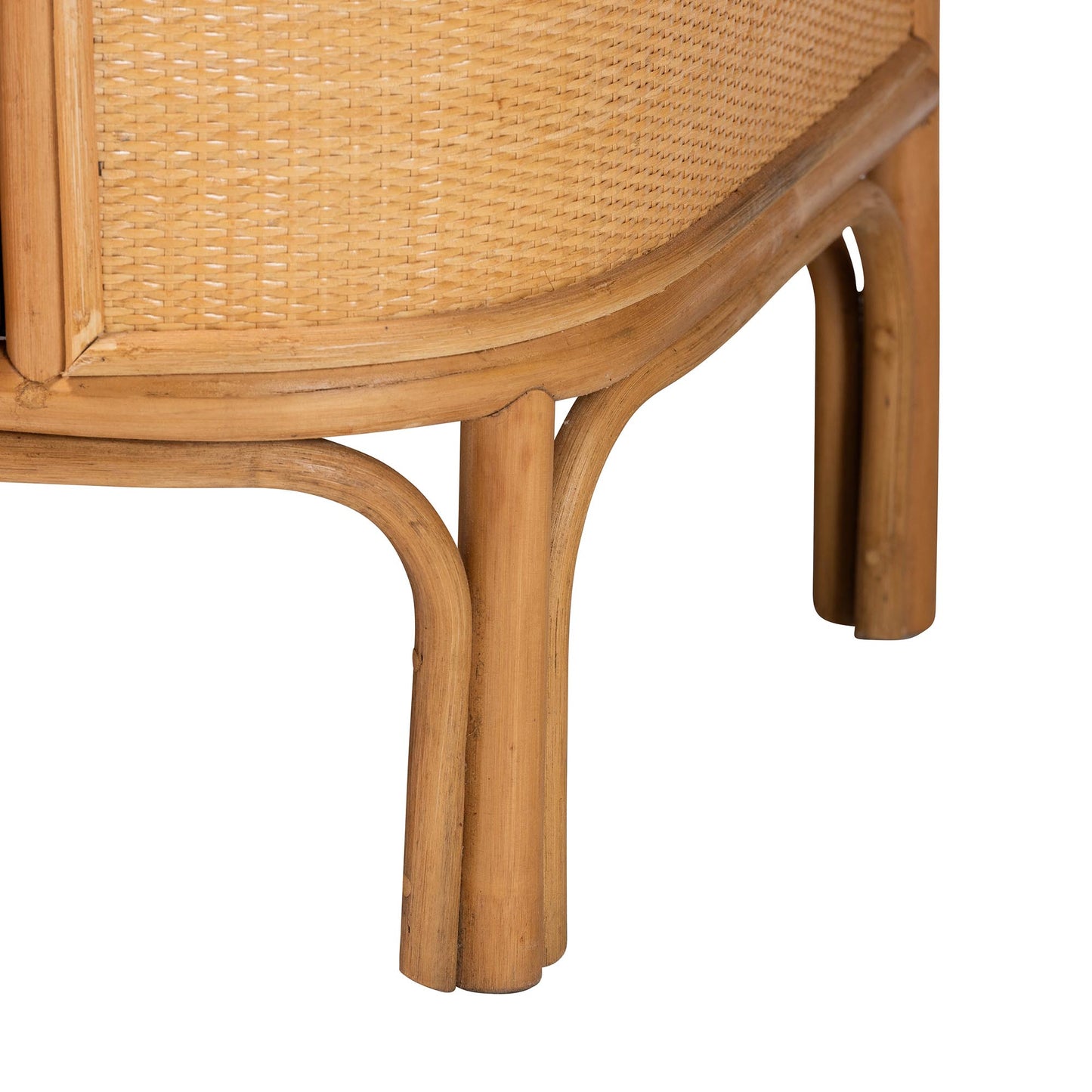 Baxton Studio bali & pari Radenza Bohemian Light Honey Rattan 3-Drawer Storage Cabinet | Cabinets | Modishstore - 11