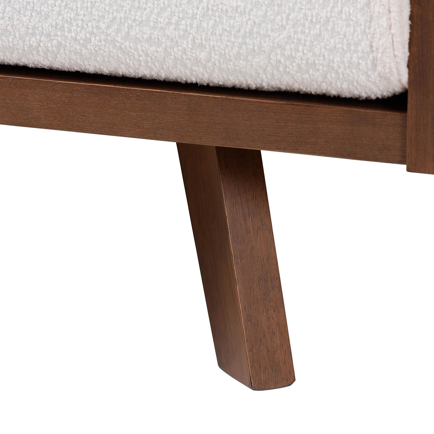 Baxton Studio Uriel Mid-Century Modern Cream Boucle Fabric Sofa | Sofas | Modishstore - 11