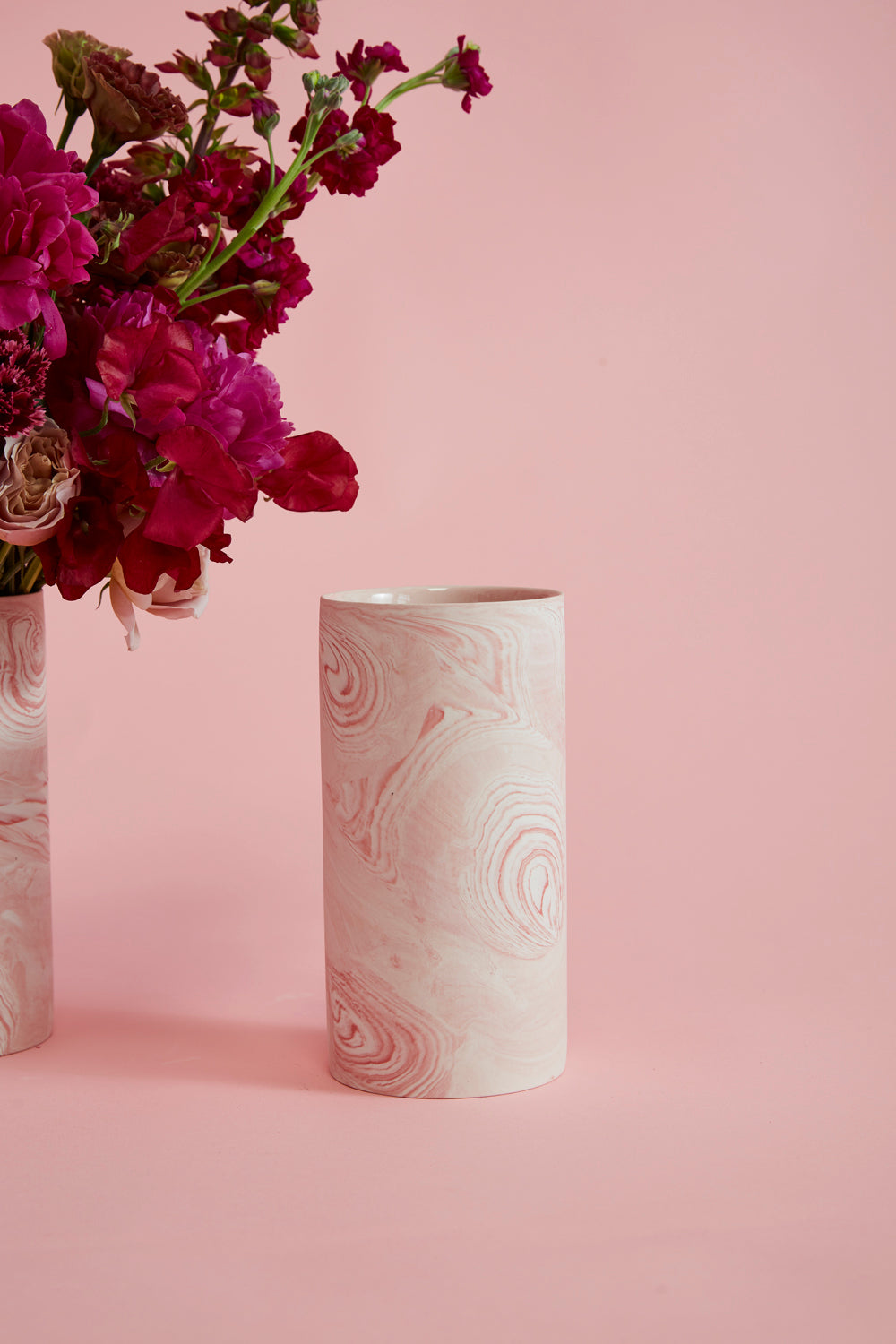 Pink Marbleized Vase Set of 4 By Accent Decor | Vases | Modishstore - 6