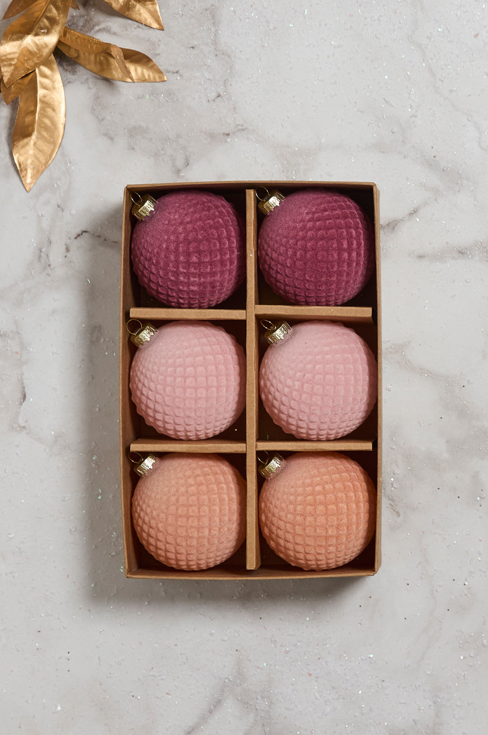 Rosy Velvet Ornament - Set of 12 By Accent Decor | Ornaments | Modishstore - 5