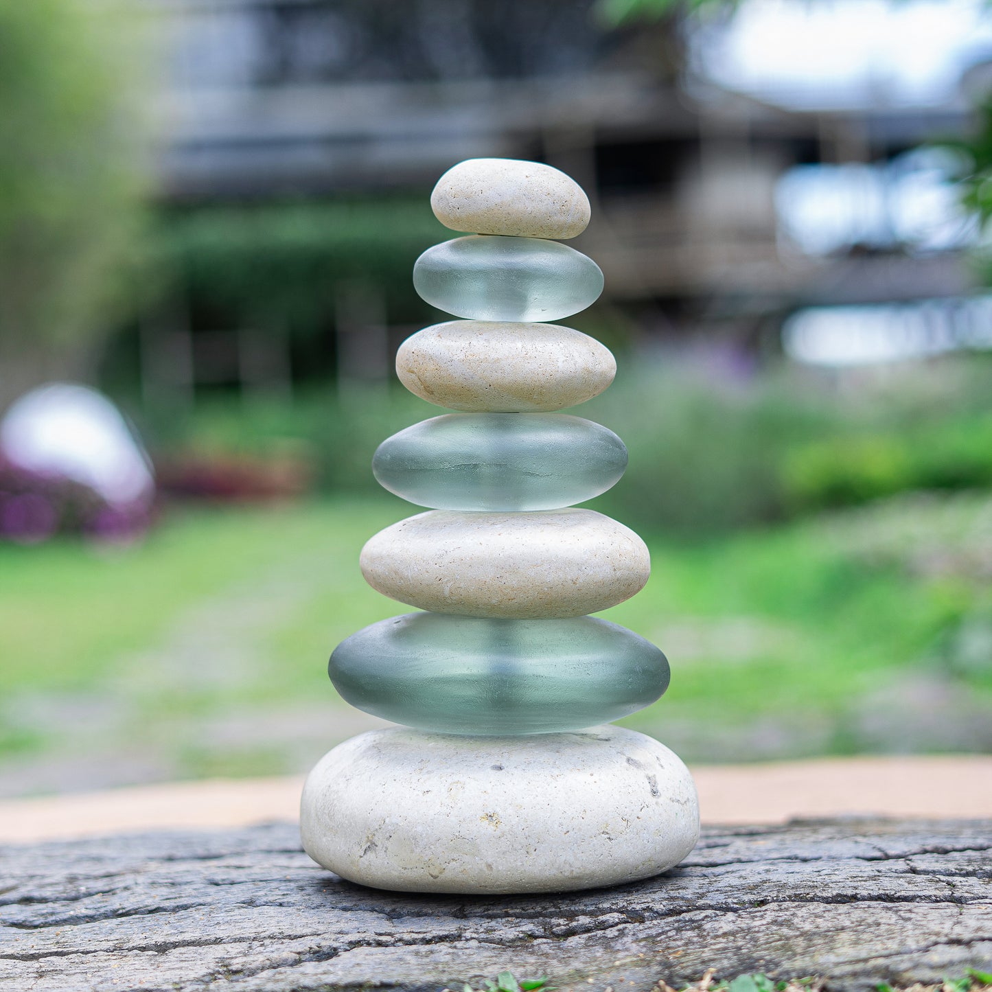 Septuple Serenity Cairn - Green Set of 3 By Garden Age Supply