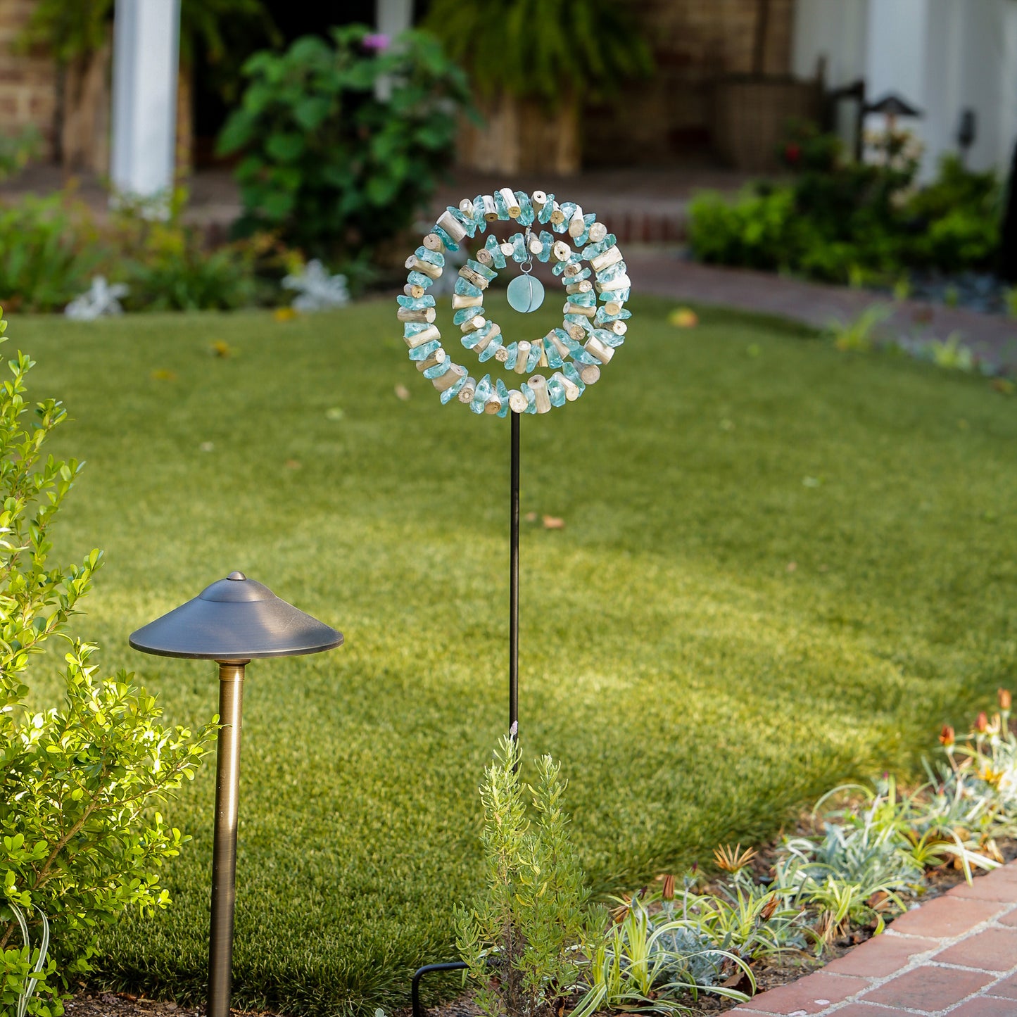 Glass Double Ring Garden Stake Set of 4 By Garden Age Supply