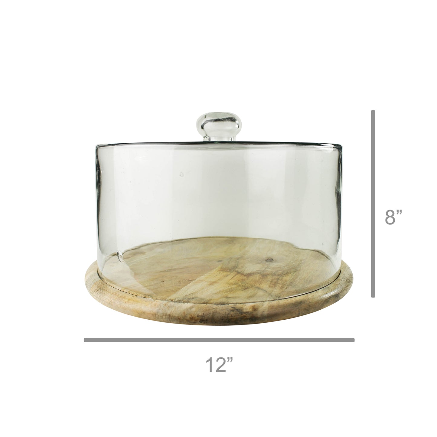 Bodega Cake Cloche, Glass & Wood Set Of 4 By HomArt | Cake & Tiered Stands | Modishstore - 2