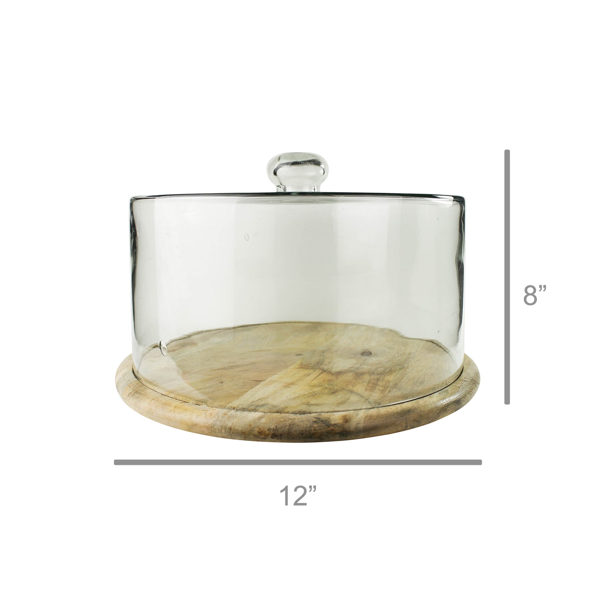 Bodega Cake Cloche, Glass & Wood Set Of 4 By HomArt | Cake & Tiered Stands | Modishstore - 2