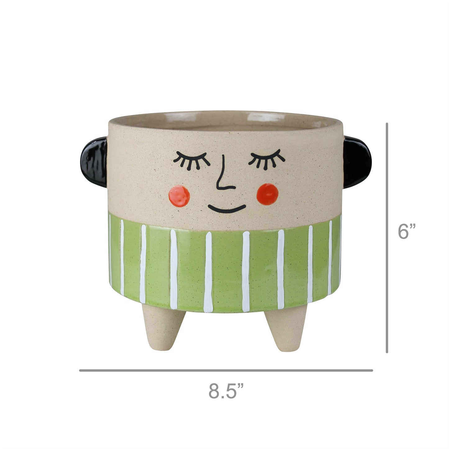 Sweet Face Cachepot, Ceramic - Large Set Of 4 By HomArt | Planters, Troughs & Cachepots | Modishstore - 2