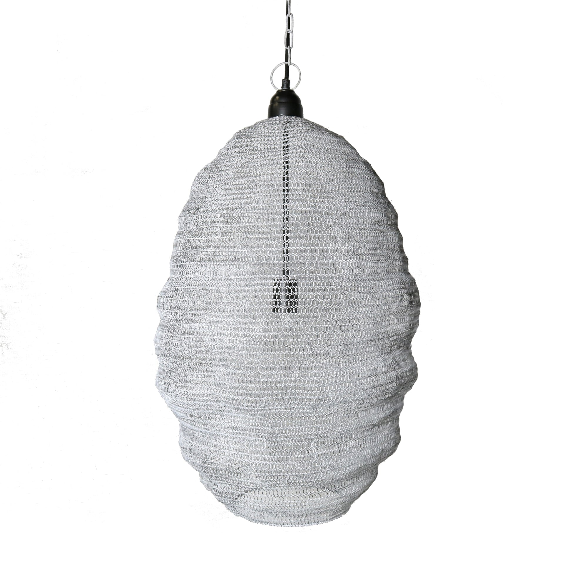 Bristol Looped Wire Pendant - Large - Distressed Grey By HomArt | Pedestal Trays | Modishstore - 4