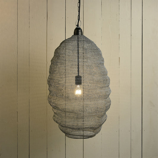 Bristol Looped Wire Pendant - Large - Distressed Grey By HomArt | Pedestal Trays | Modishstore
