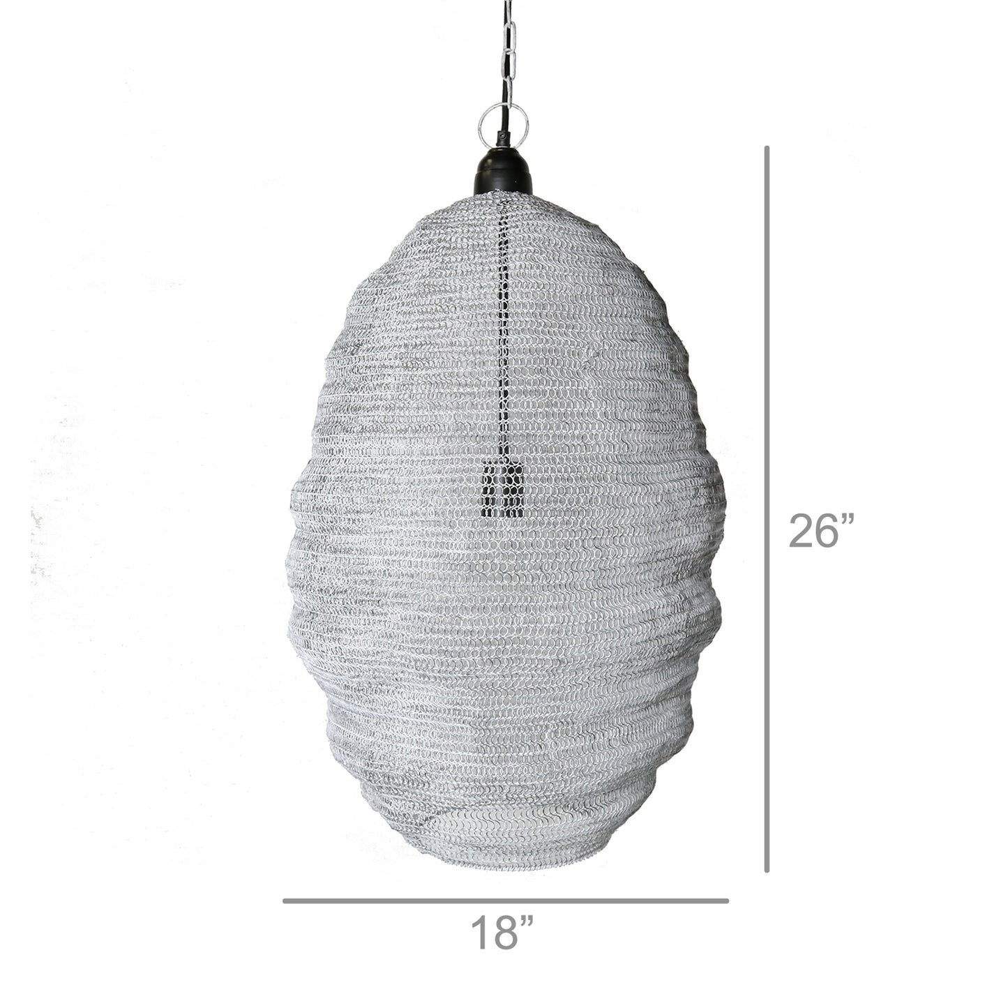 Bristol Looped Wire Pendant - Large - Distressed Grey By HomArt | Pedestal Trays | Modishstore - 5