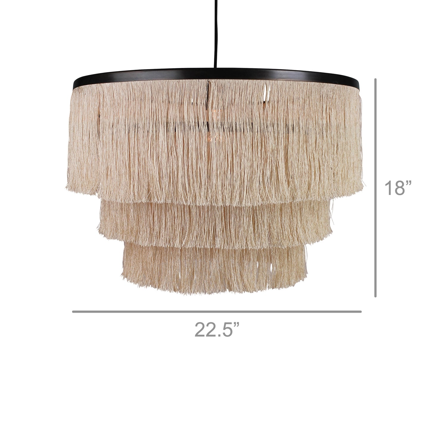 Josephine Fringe Pendant, Three Tier Set Of 4 By HomArt | Pendant Lamps | Modishstore - 3
