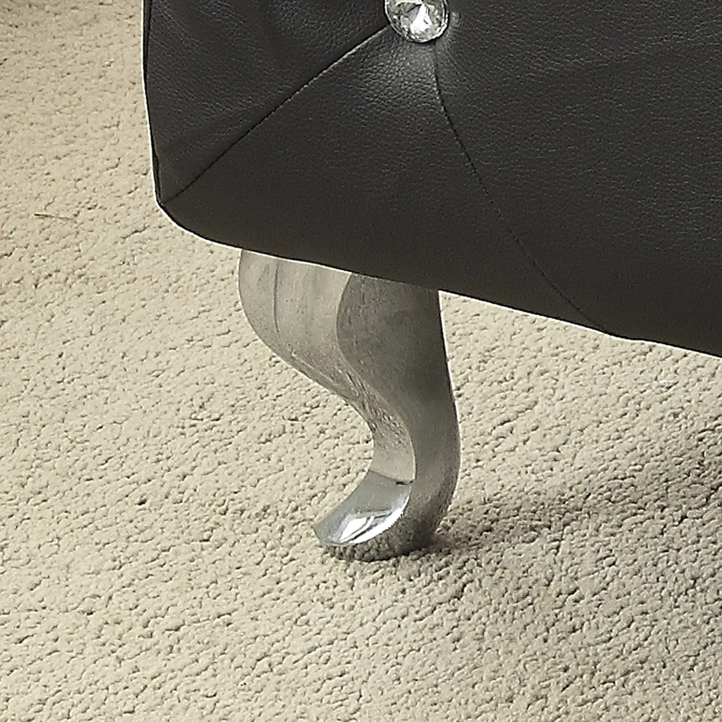 Black and Silver Faux Leather Storage Bench With Flip Top By Homeroots | Benches | Modishstore - 8