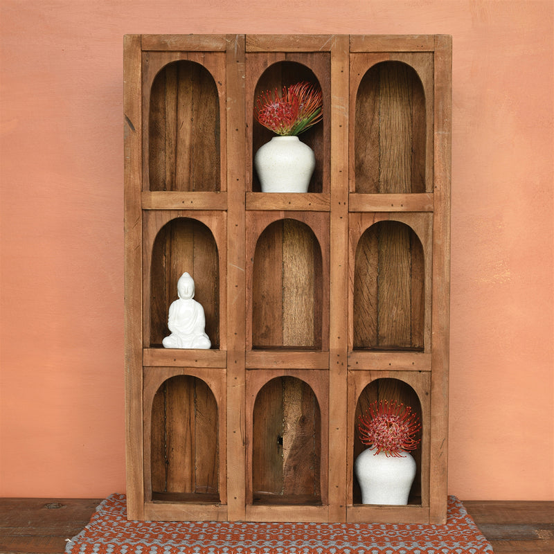 Soledad Nine Arch Display Case, Wood By HomArt | Display Cases | Modishstore - 1
