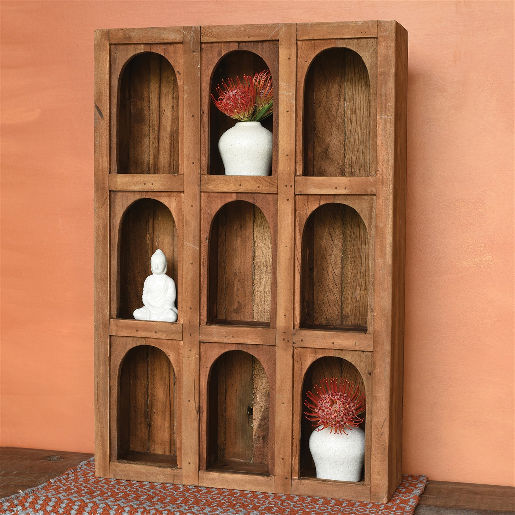 Soledad Nine Arch Display Case, Wood By HomArt | Display Cases | Modishstore - 2