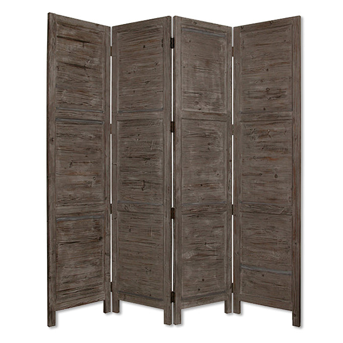 Gray Folding Four Panel Screen Room Divider By Homeroots | Room Dividers | Modishstore - 6