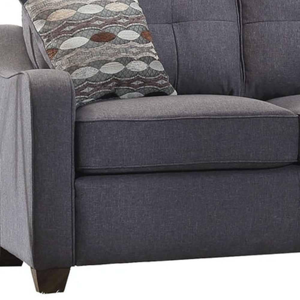Gray Linen Loveseat By Homeroots - 285970 | Loveseats | Modishstore - 4