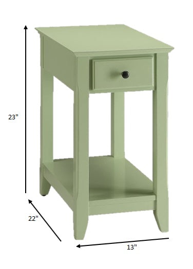 Pale Green Single Drawer End Table By Homeroots | End Tables | Modishstore - 5