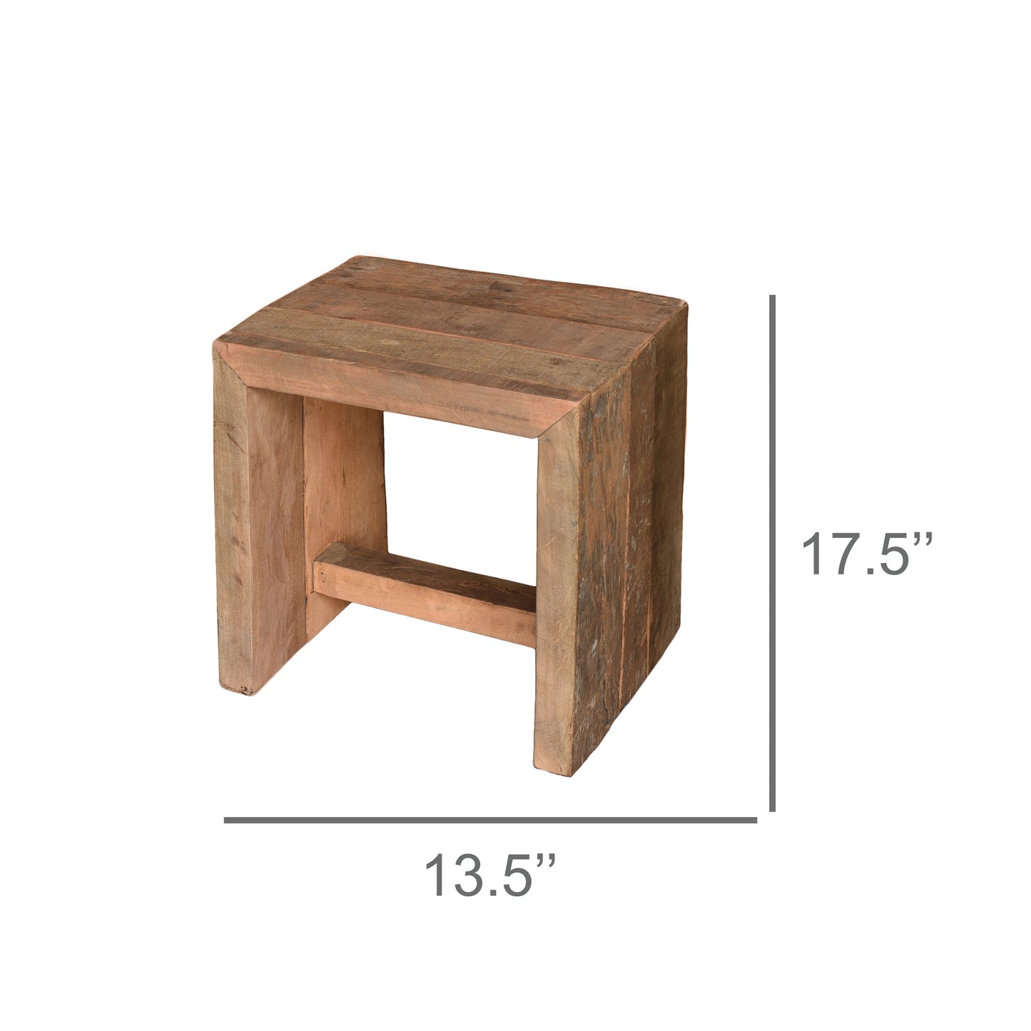 Arcadia Stool, Reclaimed Wood By HomArt | Stools | Modishstore - 4