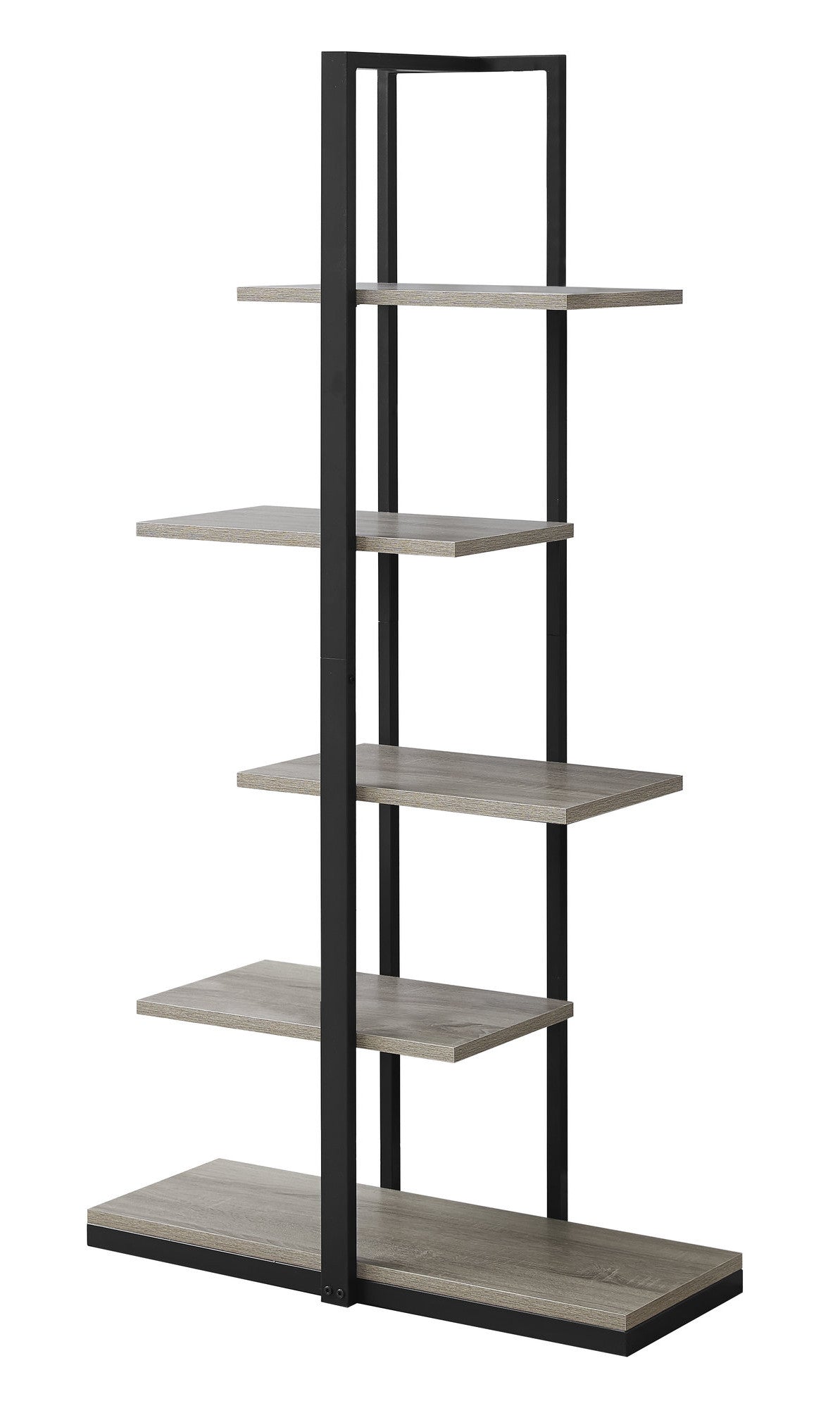 Taupe Metal Five Tier Etagere Bookcase By Homeroots | Bookcases | Modishstore - 8