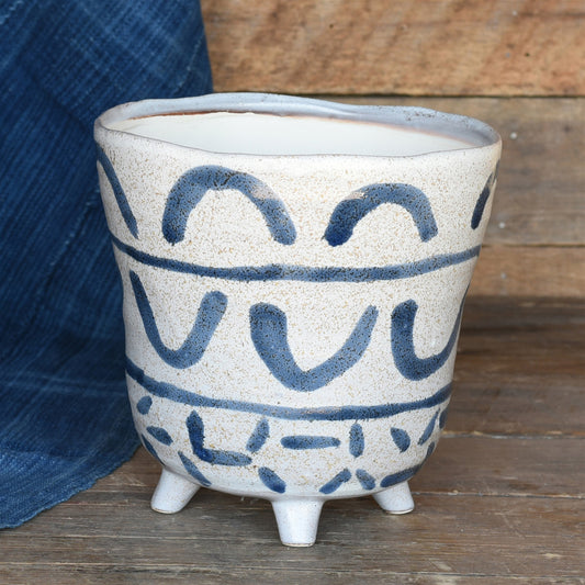 Granada Painted Bowl, Ceramic - Large - Blue & White Set Of 4 By HomArt | Decorative Bowls | Modishstore