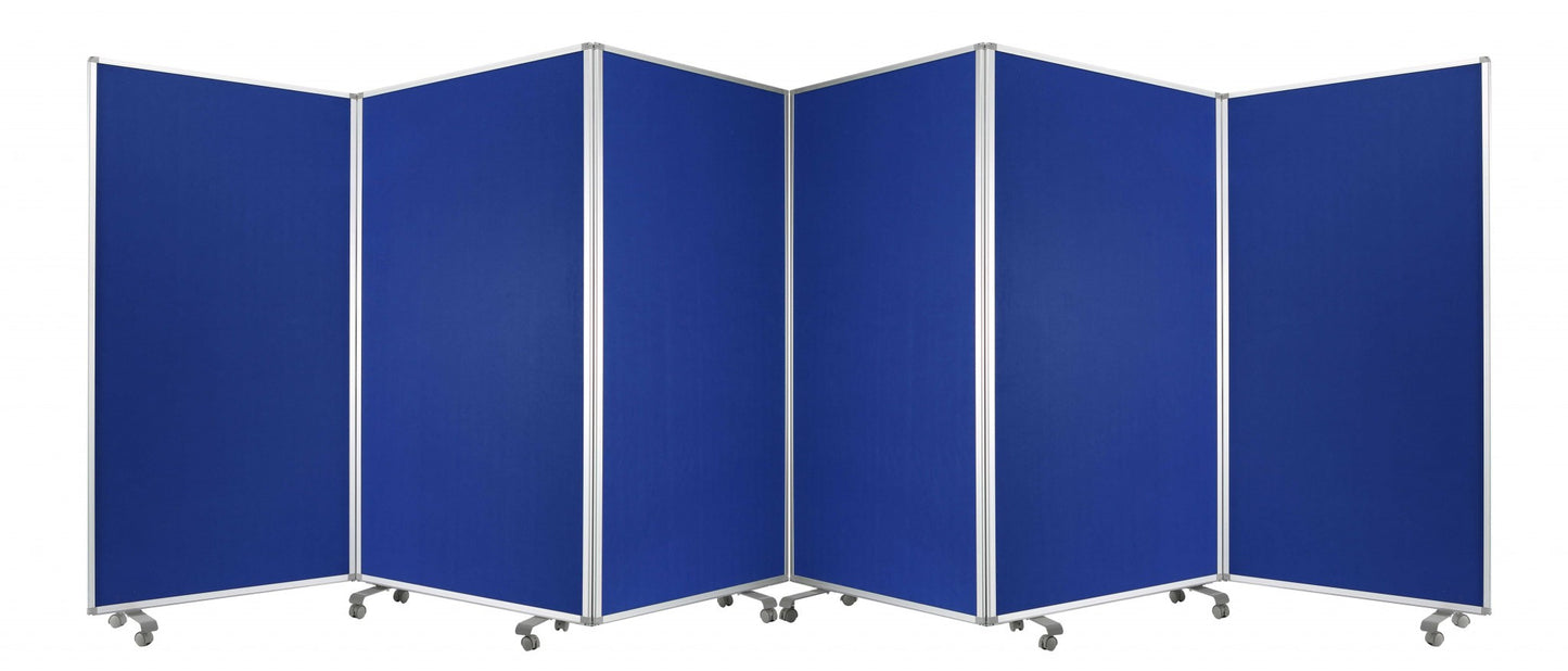 Blue Metal 6 Panel Screen By Homeroots | Room Dividers | Modishstore - 5