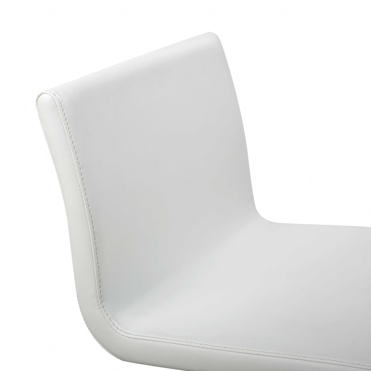 White And Silver Stainless Steel Counter Height Bar Chair By Homeroots | Bar Stools | Modishstore - 8