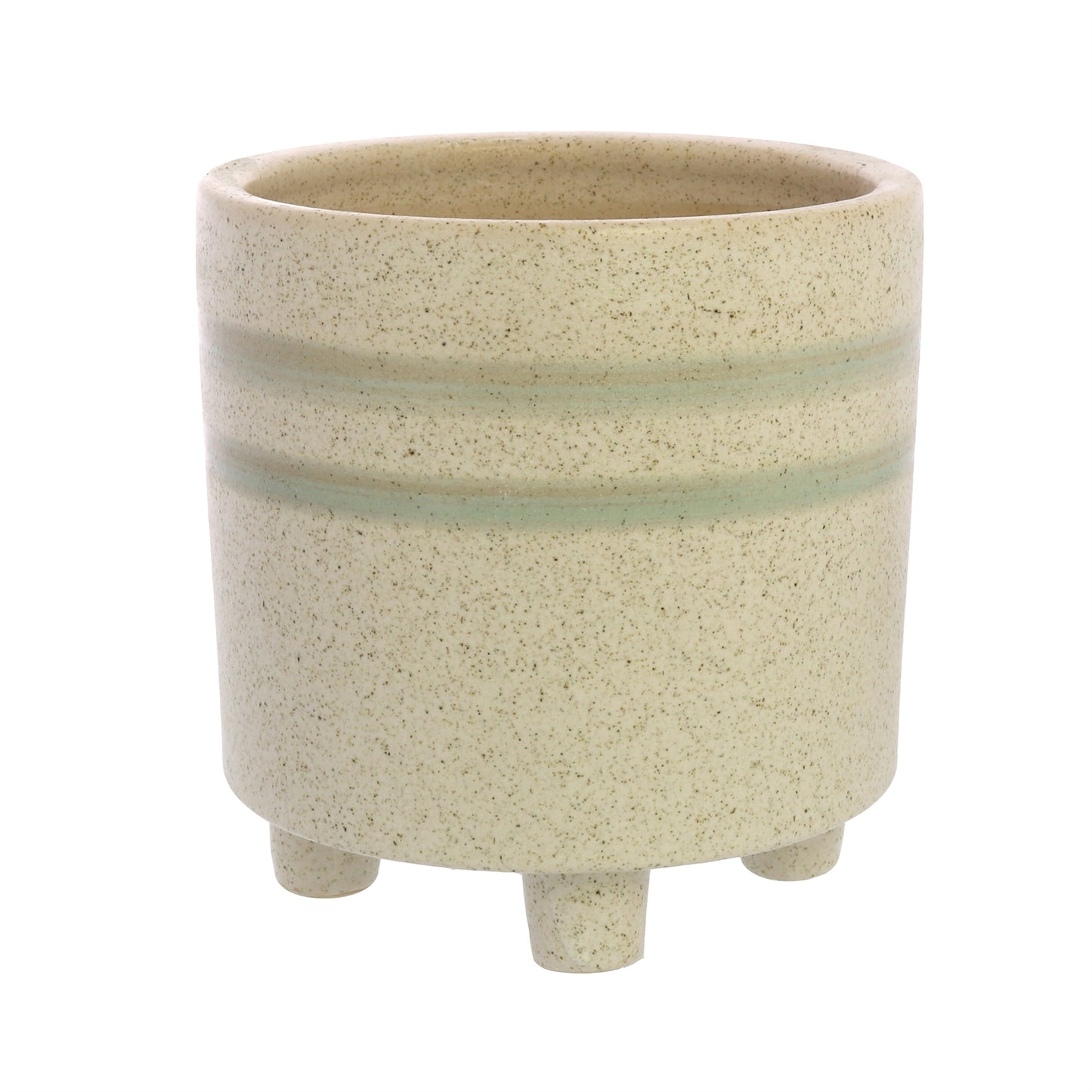 Fluorite Cachepot, Ceramic - Large - White, Teal Set Of 4 By HomArt | Planters, Troughs & Cachepots | Modishstore - 4