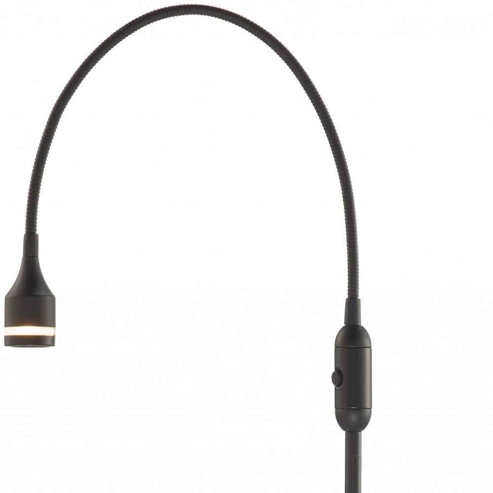Black LED Arched Floor Lamp With Black Drum By Homeroots | Floor Lamps | Modishstore - 4