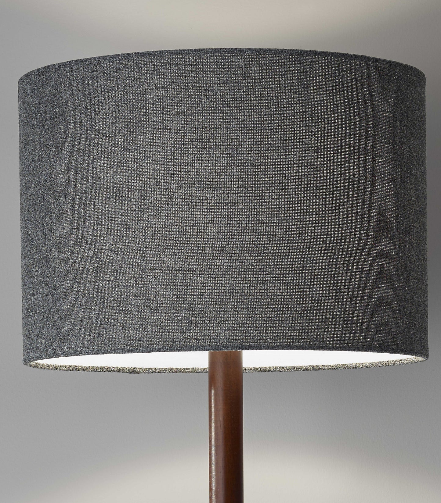 Brown And Black Solid Wood Floor Lamp With Dark Gray Fabric Drum Shade By Homeroots | Floor Lamps | Modishstore - 8