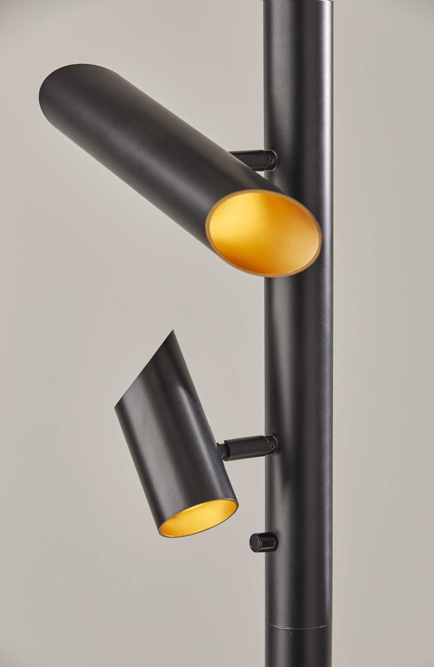 Black LED Tree Floor Lamp With Four Black Metal Cylinder Shades By Homeroots | Floor Lamps | Modishstore - 8