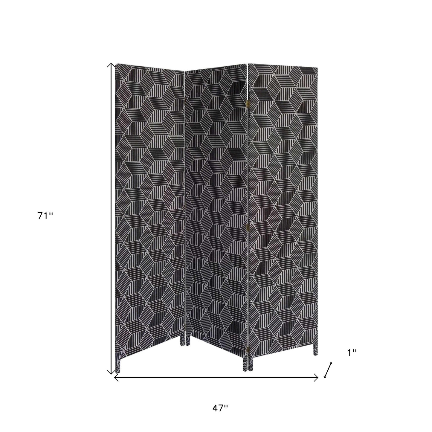 Green Fabric Folding Three Panel Screen Room Divider By Homeroots | Room Dividers | Modishstore - 8