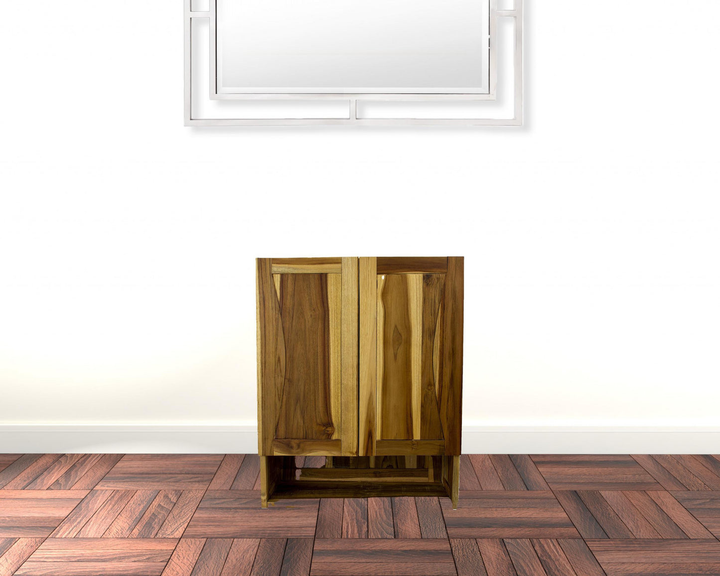 Brown Solid Wood Wall Mounted Accent Cabinet By Homeroots | Cabinets | Modishstore - 6