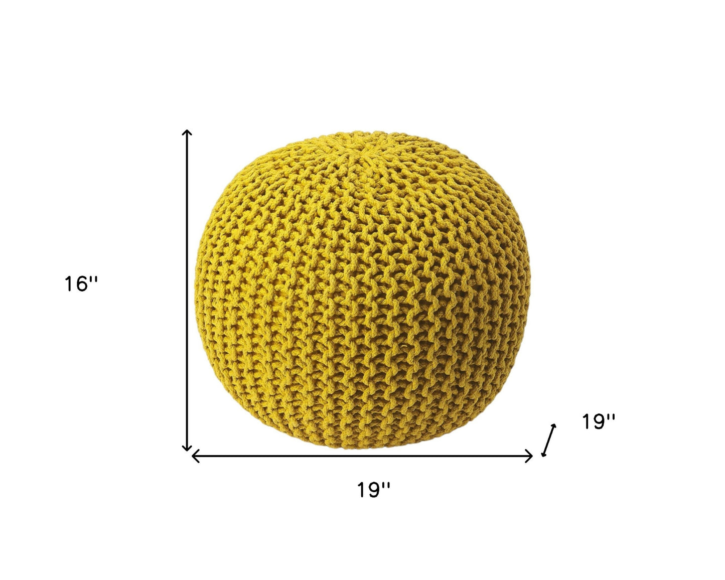 Gold Round Pouf Ottoman By Homeroots | Ottomans | Modishstore - 7