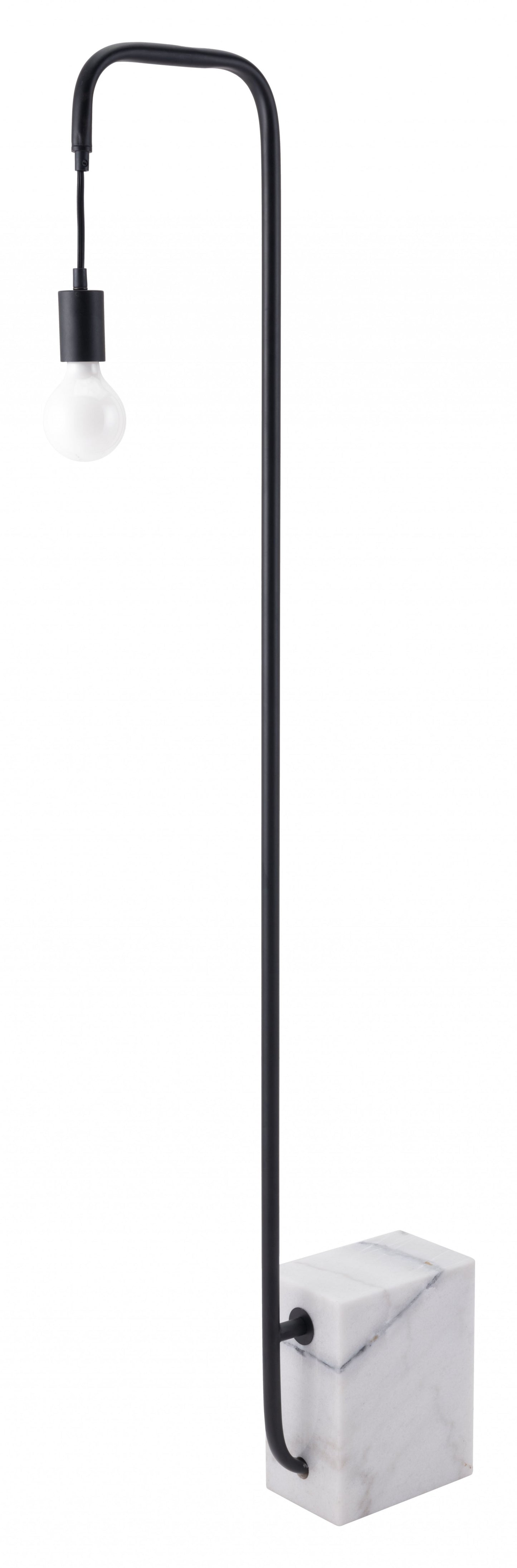 Black And White Marble And Steel LED Floor Lamp By Homeroots | Floor Lamps | Modishstore - 8
