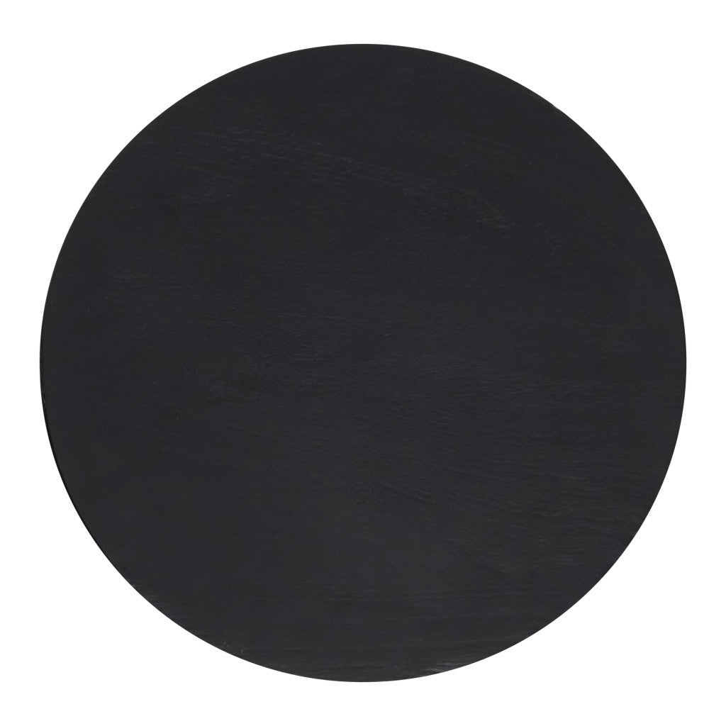 Black Solid Wood Round End Table By Homeroots | End Tables | Modishstore - 8