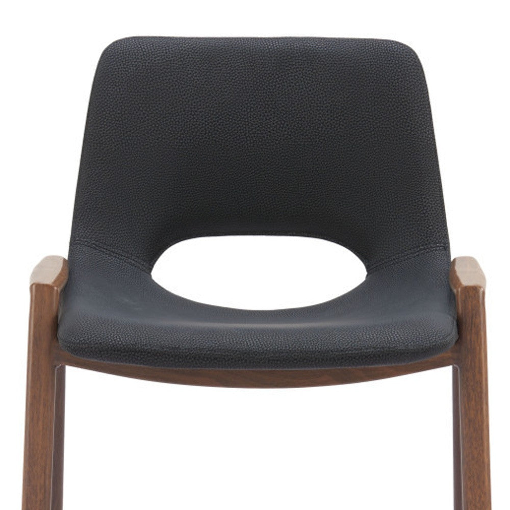 Set of Two Black And Brown Steel Low Back Counter Height Bar Chairs By Homeroots | Bar Stools | Modishstore - 8