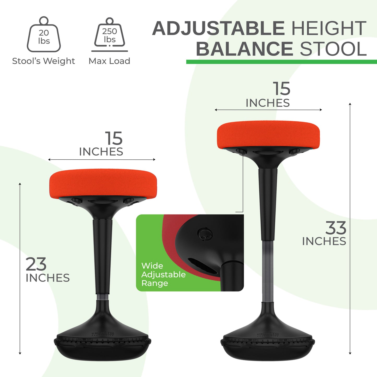 Red Tall Swivel Active Balance Chair By Homeroots | Accent Chairs | Modishstore - 6