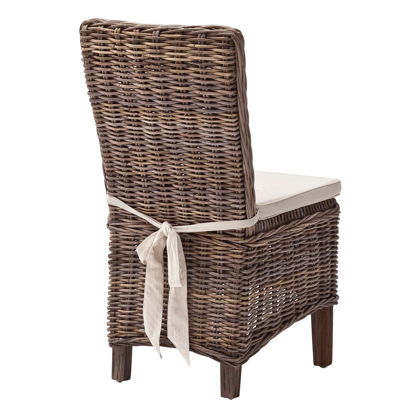 Set of Two Cream And Brown Rattan Dining Parsons Chairs By Homeroots | Dining Chairs | Modishstore - 7