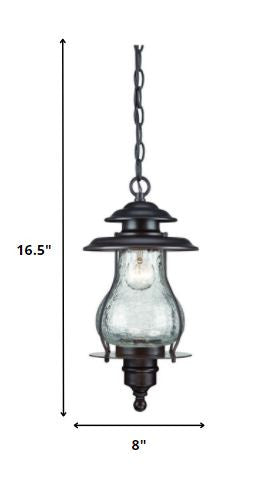 Antique Bronze Oil Lantern Hanging Light By Homeroots | Pendant Lamps | Modishstore - 6