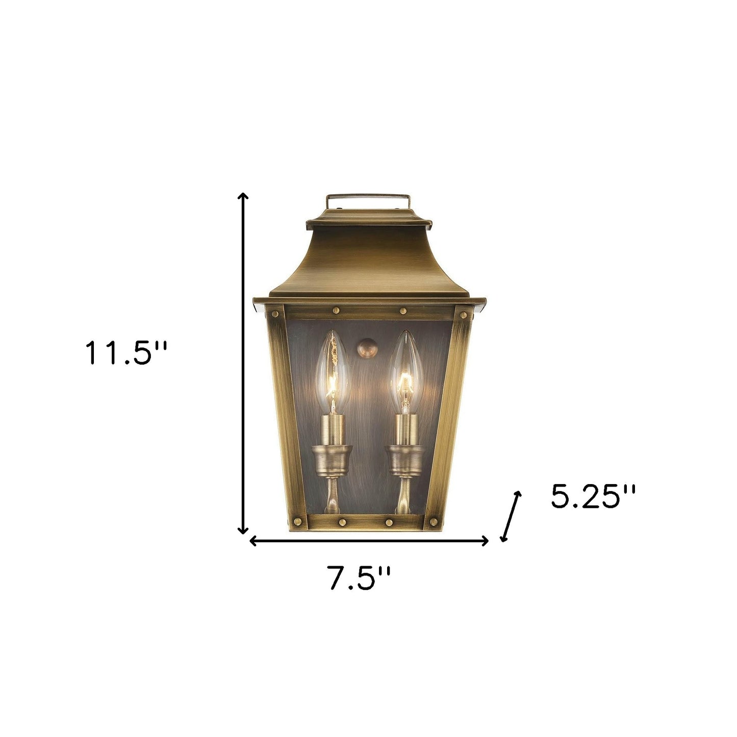 Coventry 2-Light Aged Brass Pocket Wall Light By Homeroots | Wall Lamps | Modishstore - 5